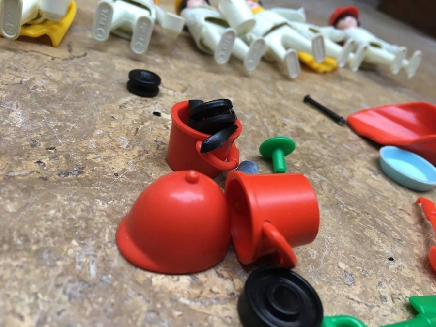 playmobil 1974 white people lot of 8 with orange man with parts vintage