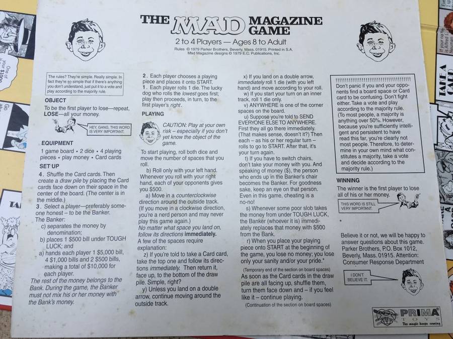vintage mad magazine game by parker brothers