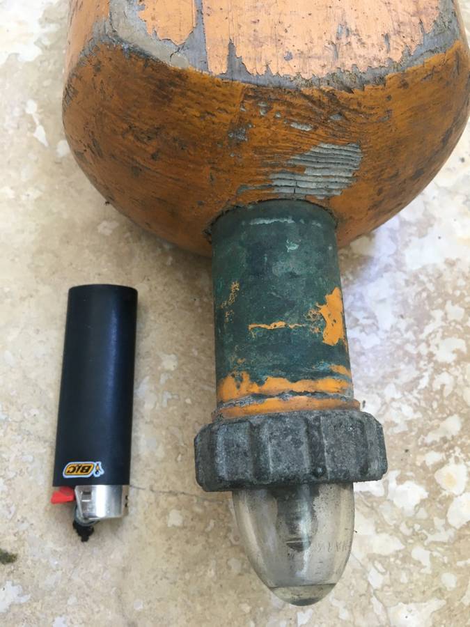 vintage man over board copper life beacon floats , life buoys