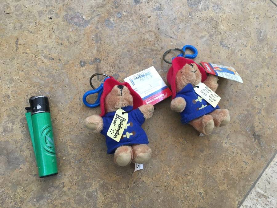 pair of small Paddington Bear keyring