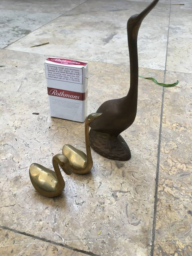brass swan lot of three