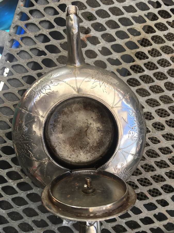 vintage victorian ornate rare silver Alladin genie teapot