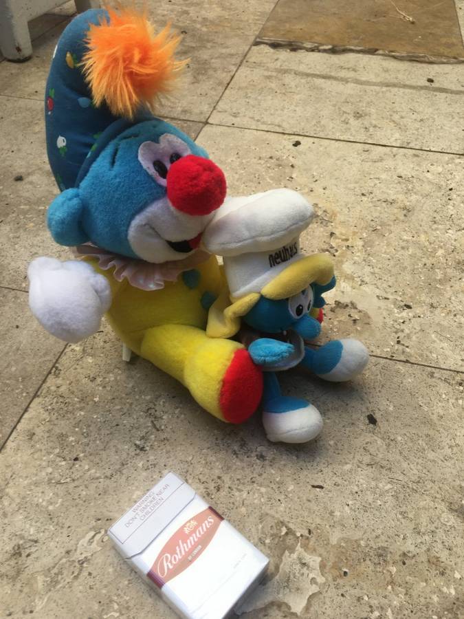 smurf pair of soft dolls