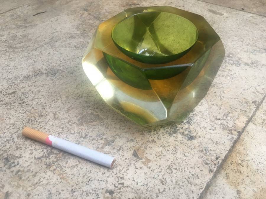 Vintage  Murano glass ashtray by Flávio poli