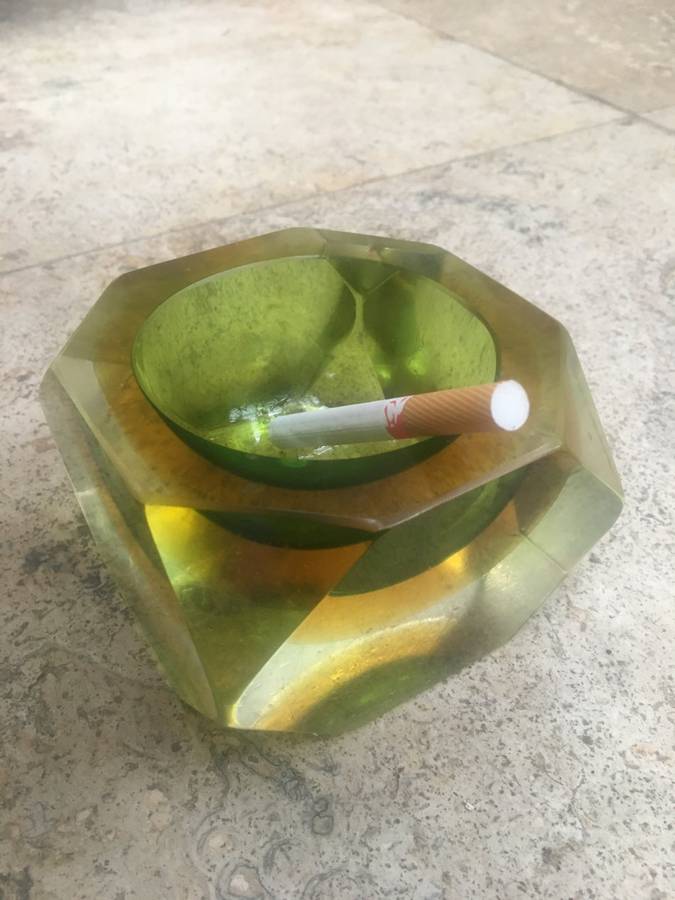Vintage  Murano glass ashtray by Flávio poli