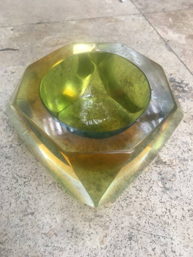 Vintage  Murano glass ashtray by Flávio poli