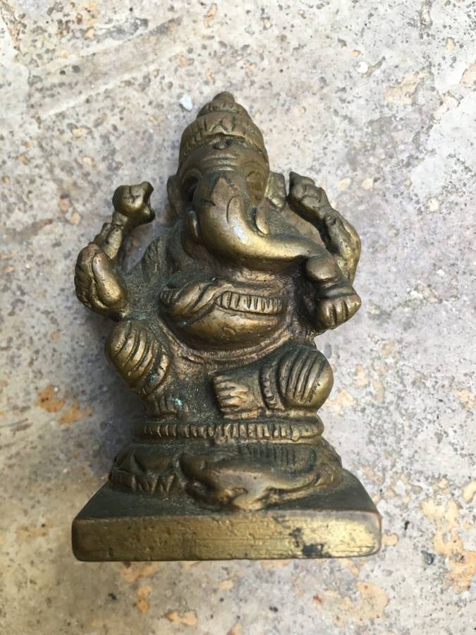 vintage brass shiva and brass tibetan Hongge Ganapati Ganesha lord god elephant pair