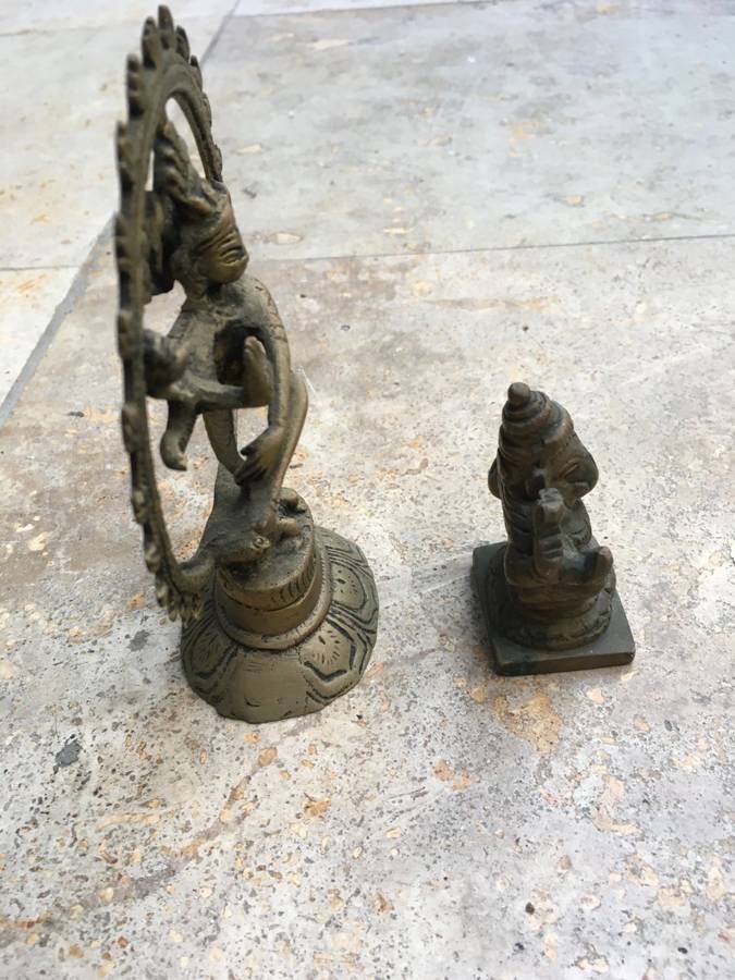 vintage brass shiva and brass tibetan Hongge Ganapati Ganesha lord god elephant pair