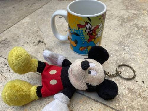 vintage disney doll mickey mouse doll keyring and coffee mug