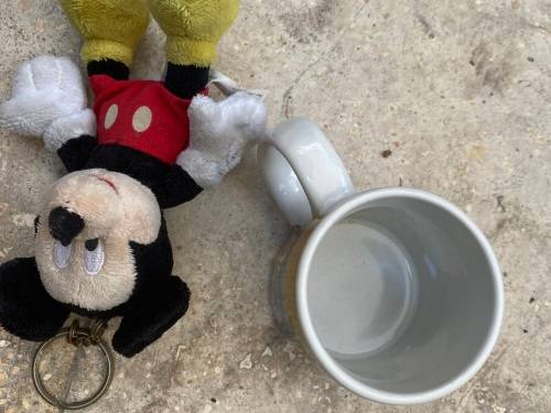 vintage disney doll mickey mouse doll keyring and coffee mug