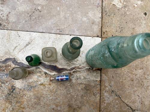 vintage codd bottle in lot of 6 including small boat in a bottle