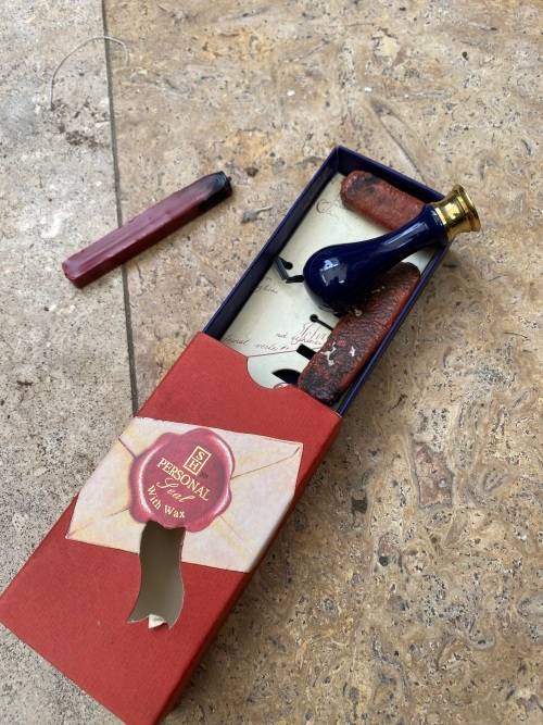 vintage stuart houghton design seal with wax