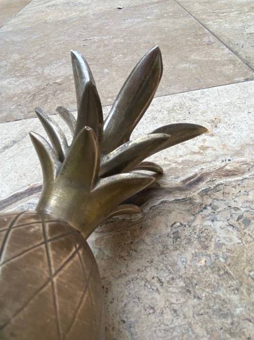 vintage brass pineapple container , india