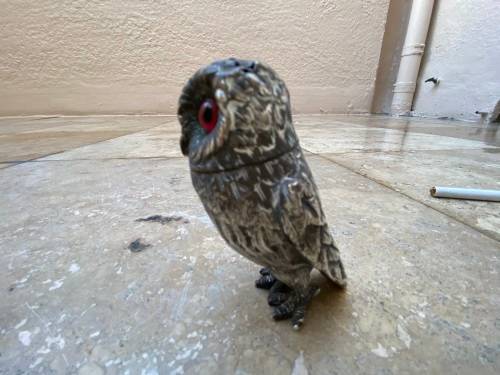 vintage sterling silver owl incense burner