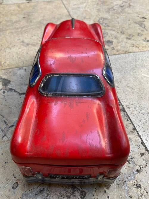 vintage red toffee tin car woolworths toffees storage tin trinket box
