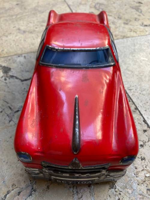 vintage red toffee tin car woolworths toffees storage tin trinket box