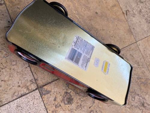 vintage red toffee tin car woolworths toffees storage tin trinket box