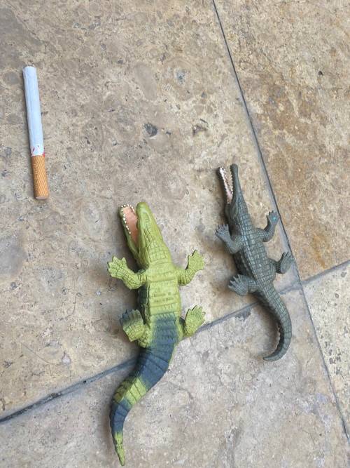 vintage pair of schleich crocodile aligator wild life figure figures 1999