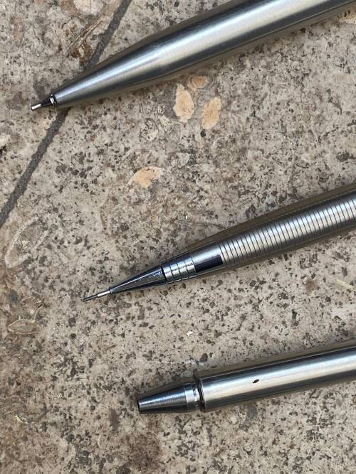 vintage Parker 10 mechanical pencil UK , zig 0.5 pencil and inoxcrom pen spain lot in parker case