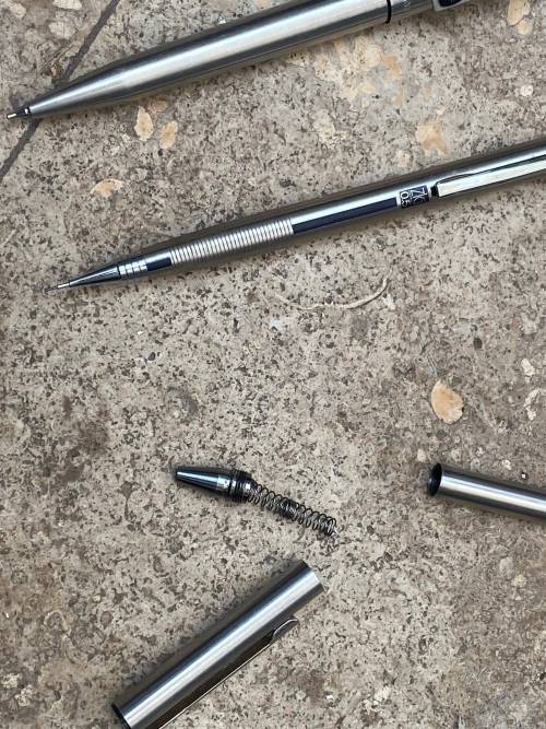 vintage Parker 10 mechanical pencil UK , zig 0.5 pencil and inoxcrom pen spain lot in parker case