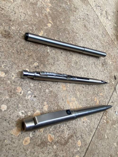 vintage Parker 10 mechanical pencil UK , zig 0.5 pencil and inoxcrom pen spain lot in parker case