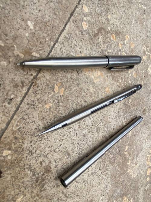 vintage Parker 10 mechanical pencil UK , zig 0.5 pencil and inoxcrom pen spain lot in parker case