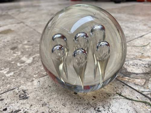 vintage murano paper weight paperweight pair bubbles