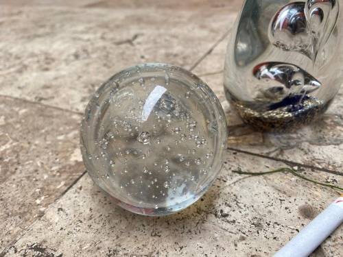 vintage Murano glass  paper weight  pair small and medium