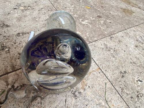 vintage Murano glass  paper weight  pair small and medium