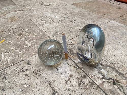 vintage Murano glass  paper weight  pair small and medium
