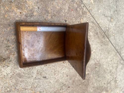 antique walnut burr cigarette case wood treen snuff box