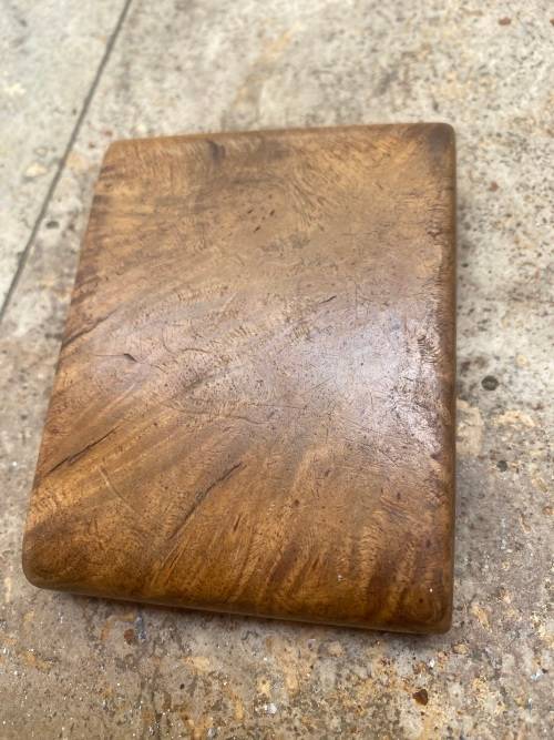 antique walnut burr cigarette case wood treen snuff box