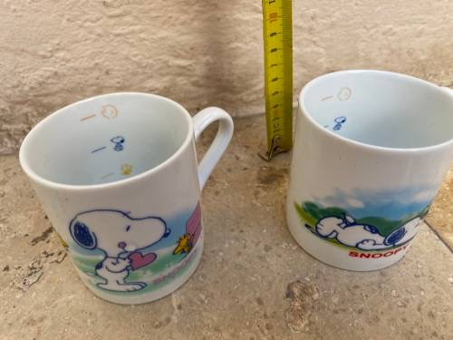 Vintage Snoopy peanuts coffee cup mug pair rare in box UFS