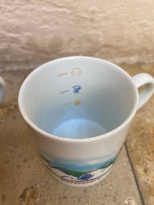 Vintage Snoopy peanuts coffee cup mug pair rare in box UFS