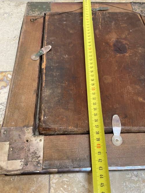 Antique hand-painted Greek orthodox icon Christ child Virgin Mary framed  religious wall hanging