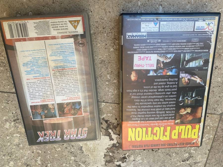 Star Trek the original vhs , and pulp fiction vhs pair