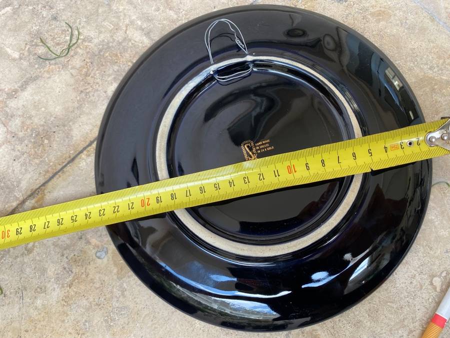 Vintage Spaspalakis Greek porcelain 24k Gold plate wall hanging Greece