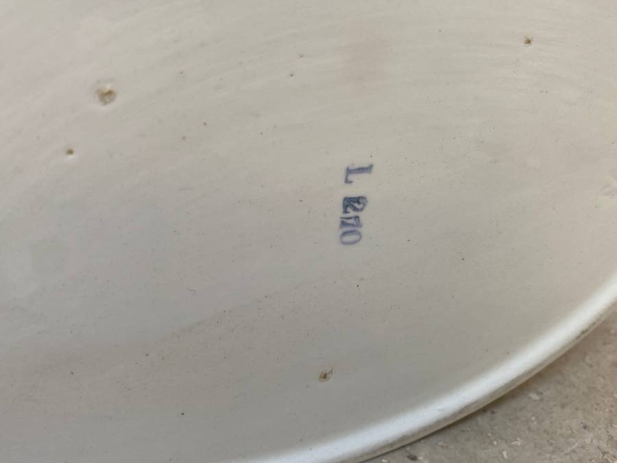 Antique art nouveau  cookie box art decor L210 ceramic blue lidded biscuit box WMF