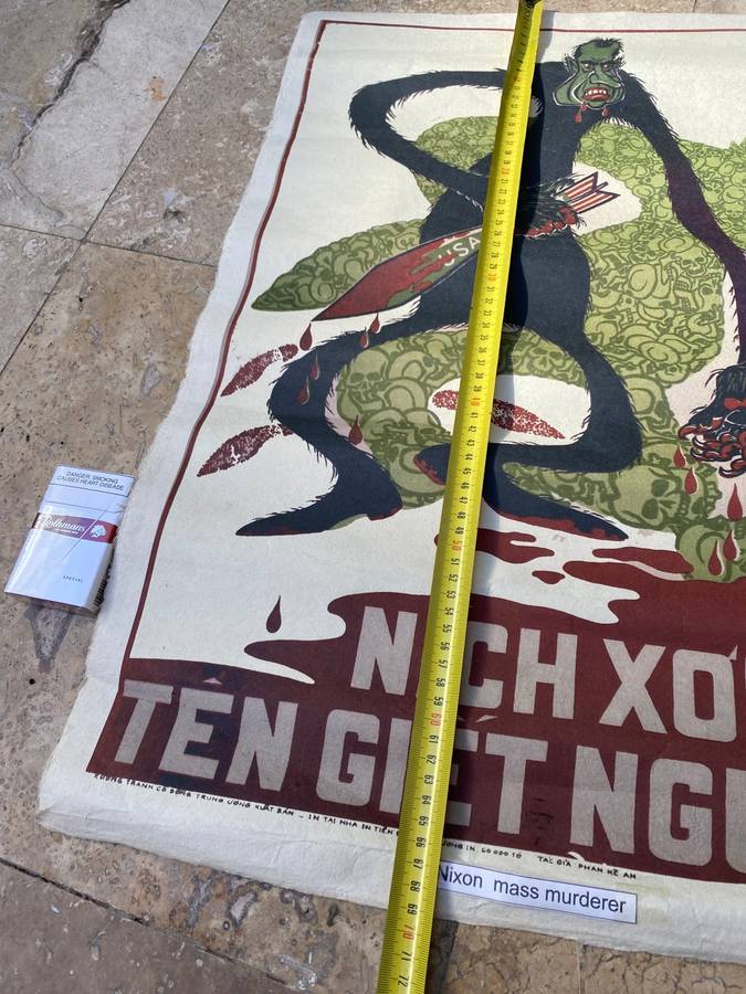 Phan Ke An - nixon mass murderer Original Poster Design  - 1972 war propaganda poster Vietnam