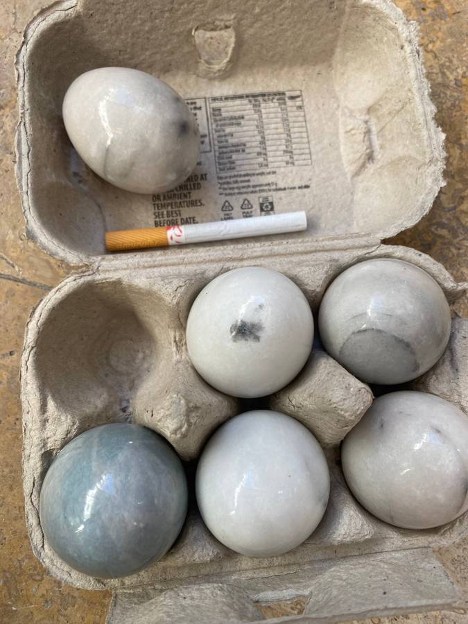 Polished precious stone egg eggs lot of 6