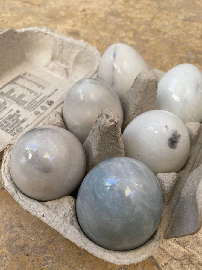 Polished precious stone egg eggs lot of 6