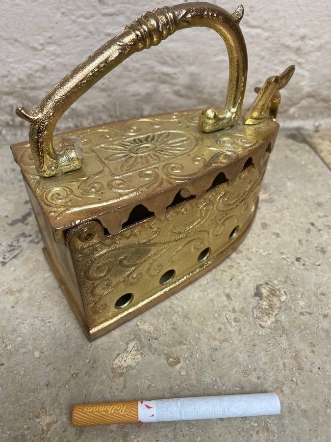 Vintage small  brass coal  iron