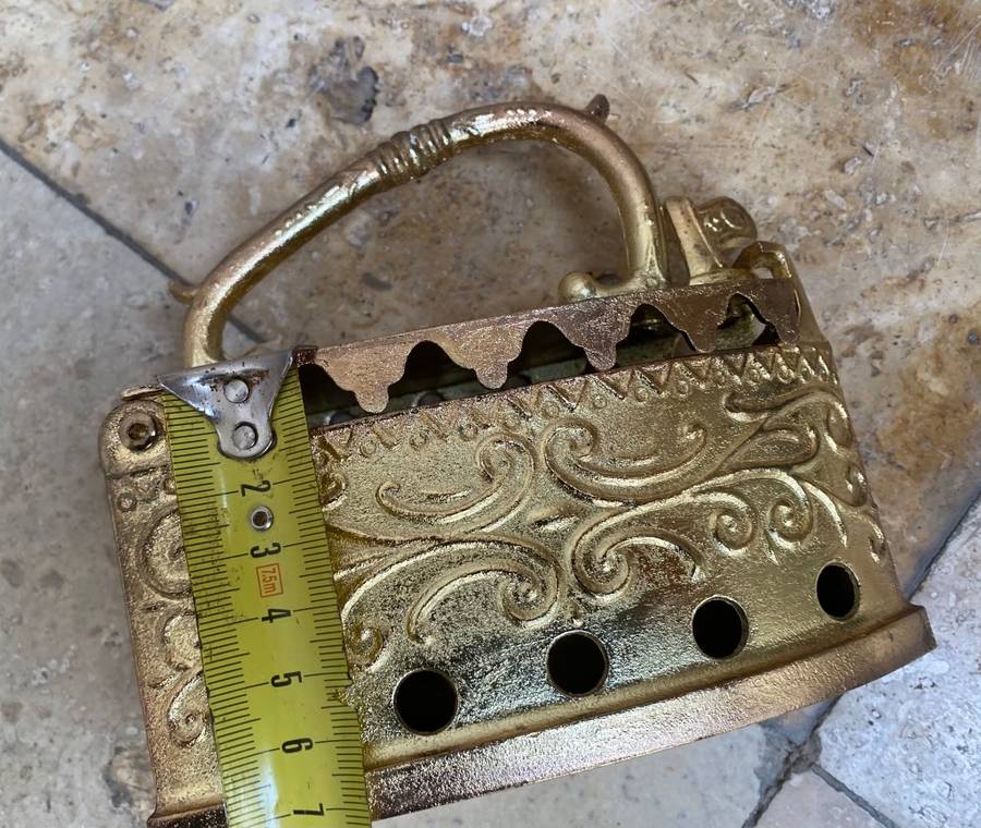 Vintage small  brass coal  iron