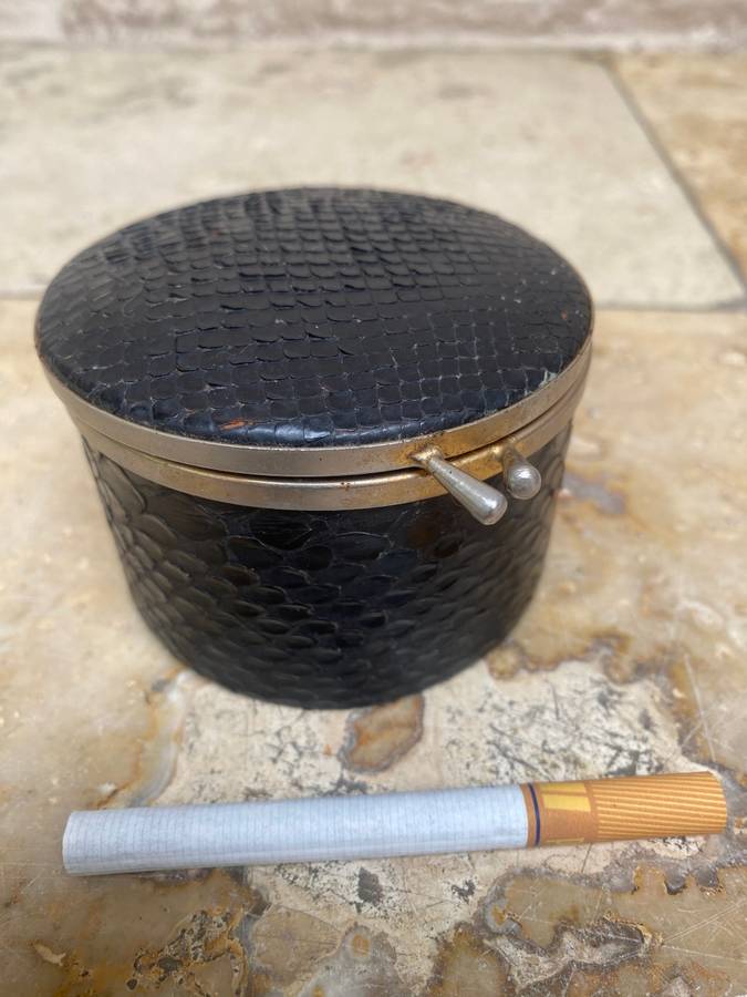 Antique snake skin  snakeskin trinket box ring box