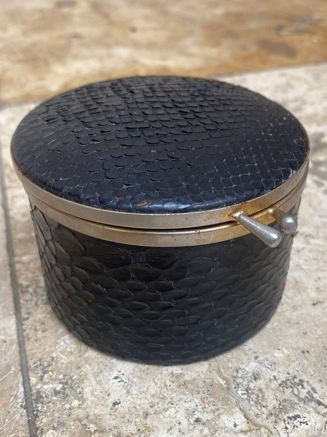 Antique snake skin  snakeskin trinket box ring box