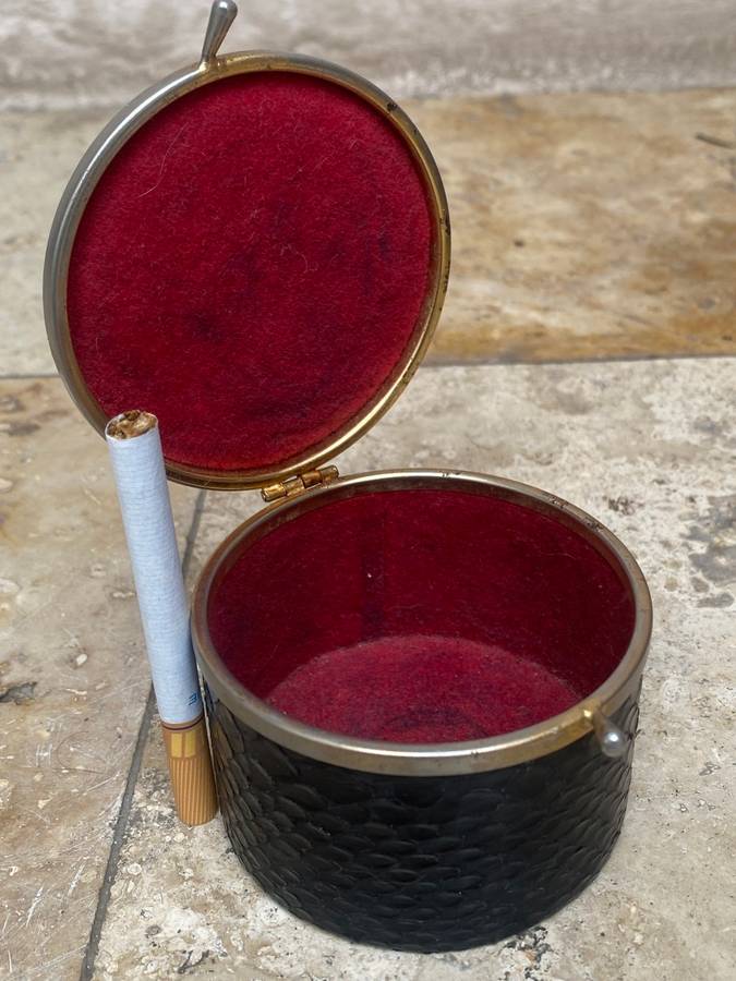 Antique snake skin  snakeskin trinket box ring box