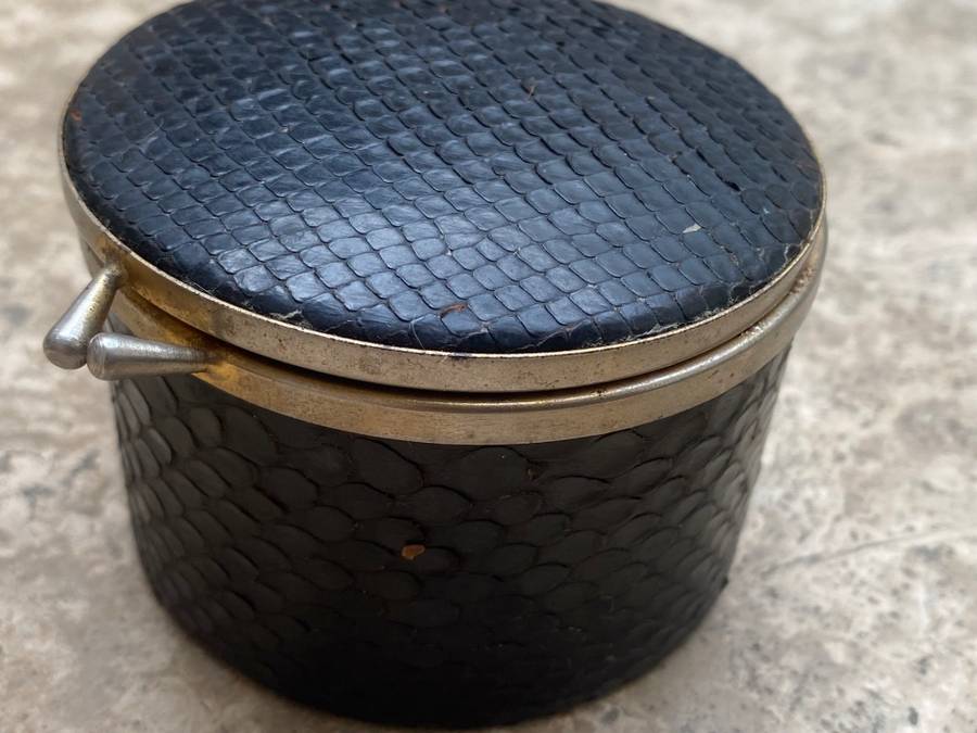 Antique snake skin  snakeskin trinket box ring box