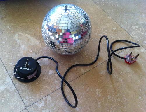 Sound Lab Mirror Disco Ball 20cm including rotating device