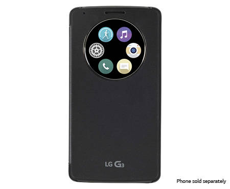 LG G3 Cover QuickCircle Case | NFC Wireless Charging Case Metallic Black