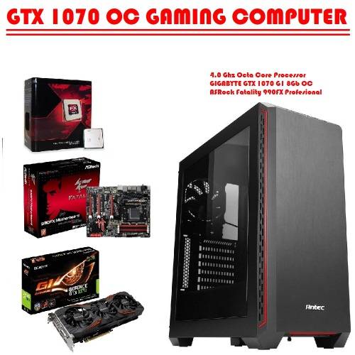**MONSTER GAMING COMPUTER** 4.0Ghz Octa Core, GIGABYTE GTX 1070 G1 8Gb OC